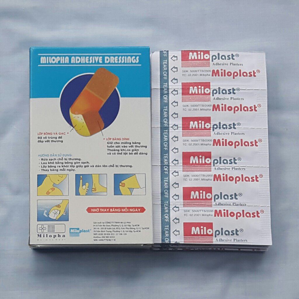 Băng keo cá nhân Miloplast 100 miếng