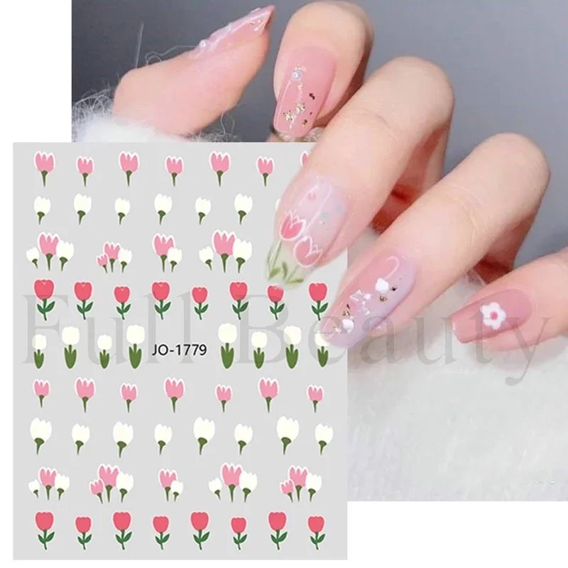 Sticker dán móng trang trí nail mẫu hoa Tulip