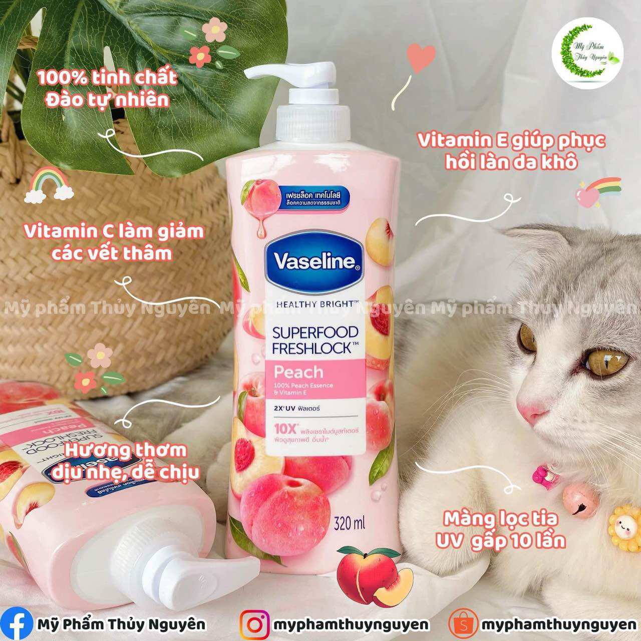 Sữa dưỡng thể vaseline superfood  320ml thái lan