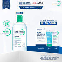 Dung dịch làm sạch và tẩy trang micellar cho da hỗn hợp da dầu và da mụn Bioderma Sebium H2O - 500ml