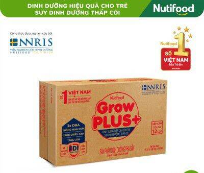 Thùng 48 hộp grow plus đỏ ít đường nutifood 180ml