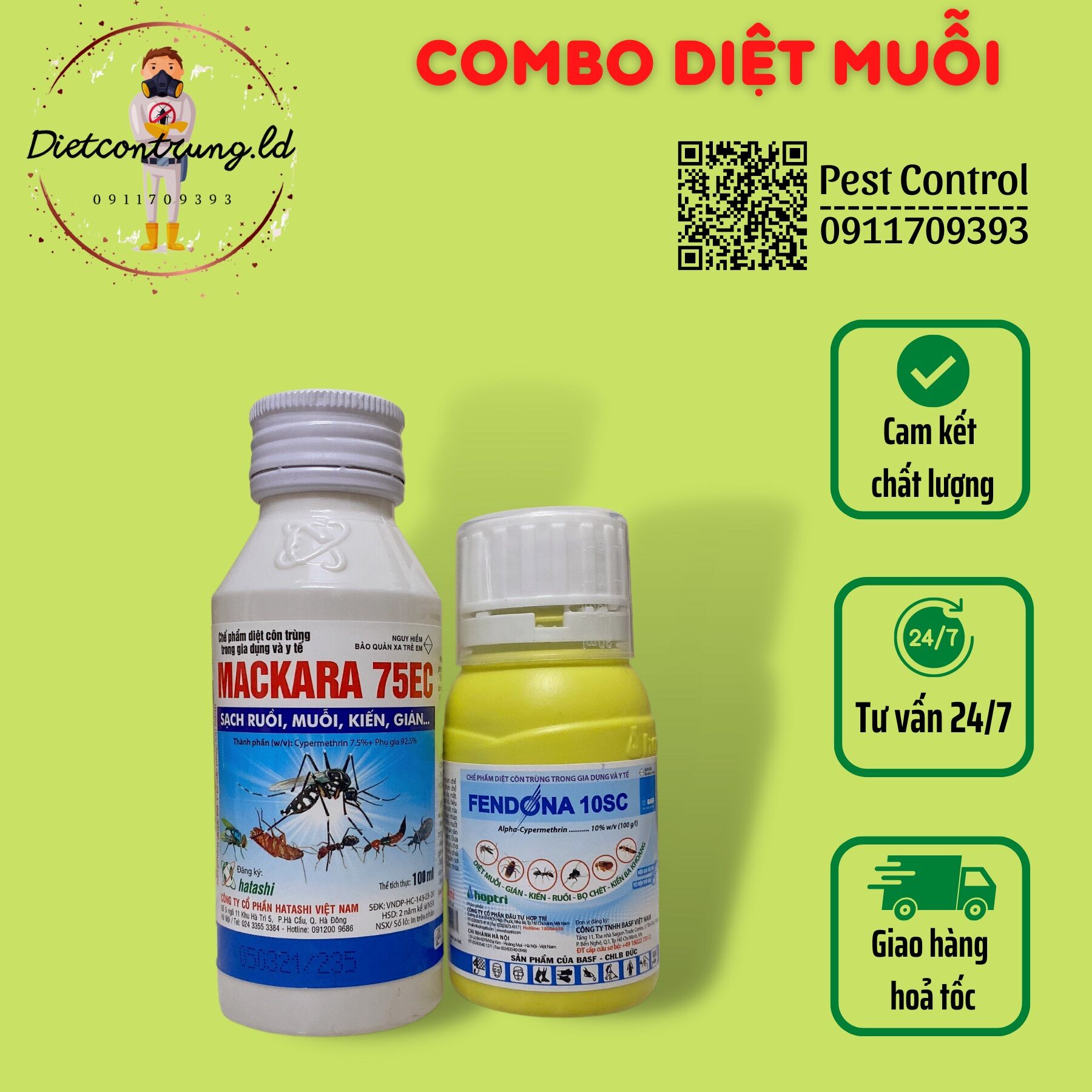 Combo chế phẩm diệt muỗi mackara 75ec + fendona 10sc