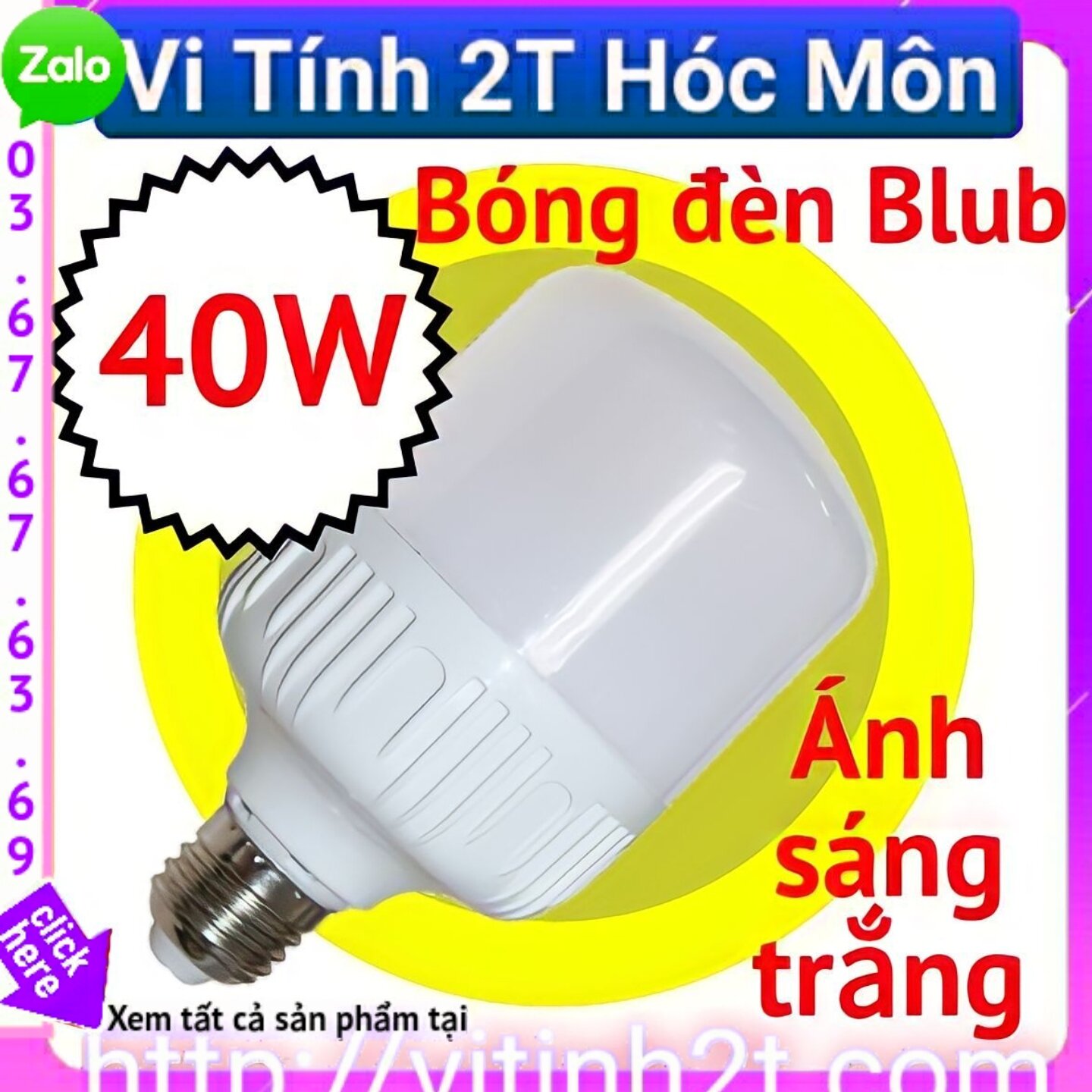 Bóng đèn led bulb 40w e27 công suất lớn