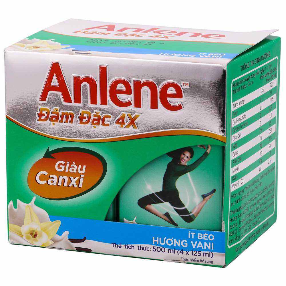 Lốc 4 Hộp Sữa Anlene nước pha sẵn 125ml