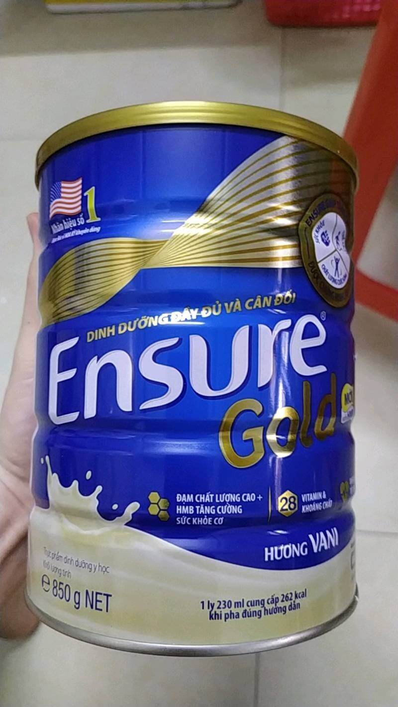 Sữa bột Ensure Gold Abbott hương vani (HMB) 850g