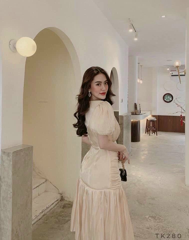 ĐẦM TAY BỒNG VOAN TƠ CỔ TRÒN(CÓ 2 MÀU ĐỦ SIZE SML)