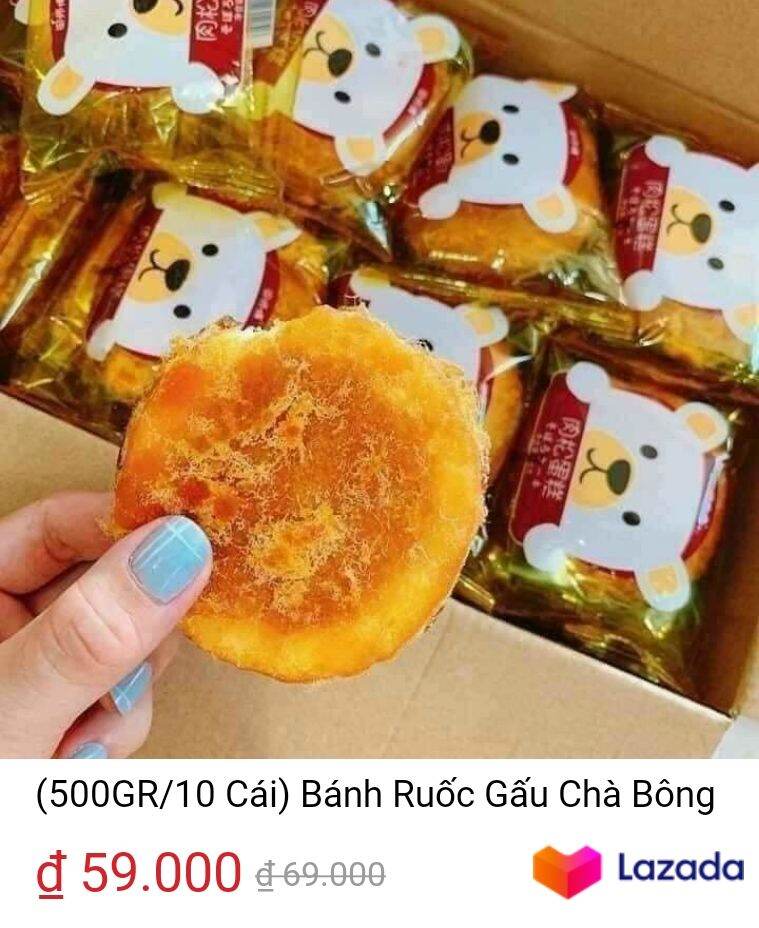 500gram 10 cái) Bánh Ruốc gấu chà bông