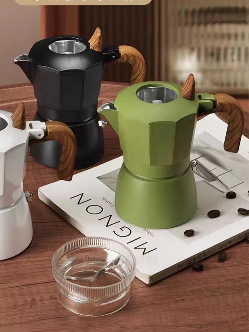 Núi Pha Lê Van Đôi Phong Cách Ý Moka Pot Cà Phê Điện Gốm Bếp Cà Phê Pha Thiết Bị Phong Cách Bắc Âu