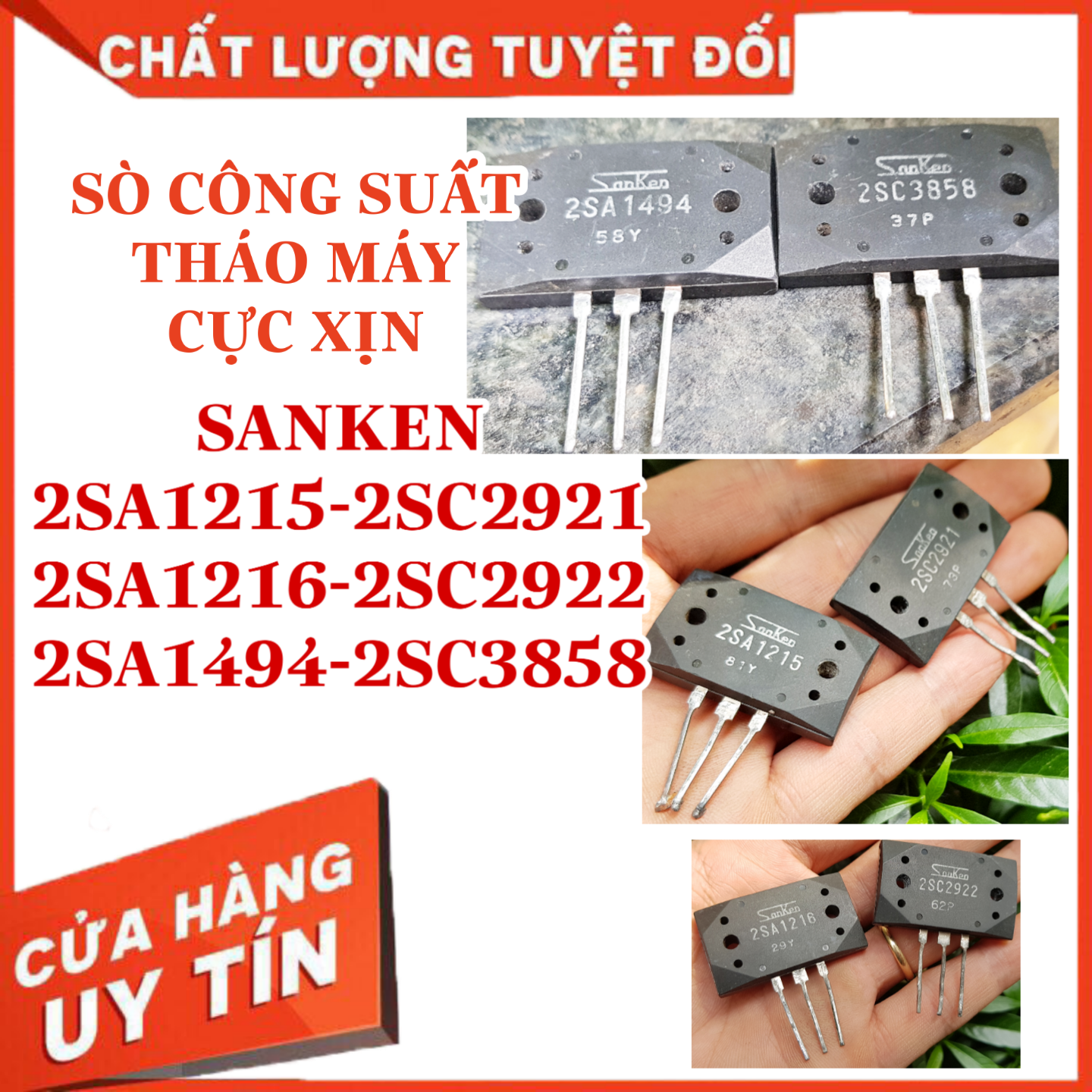 Sò sanken 1494 3858 2sa1494 2sc3858 tháo máy chính hãng