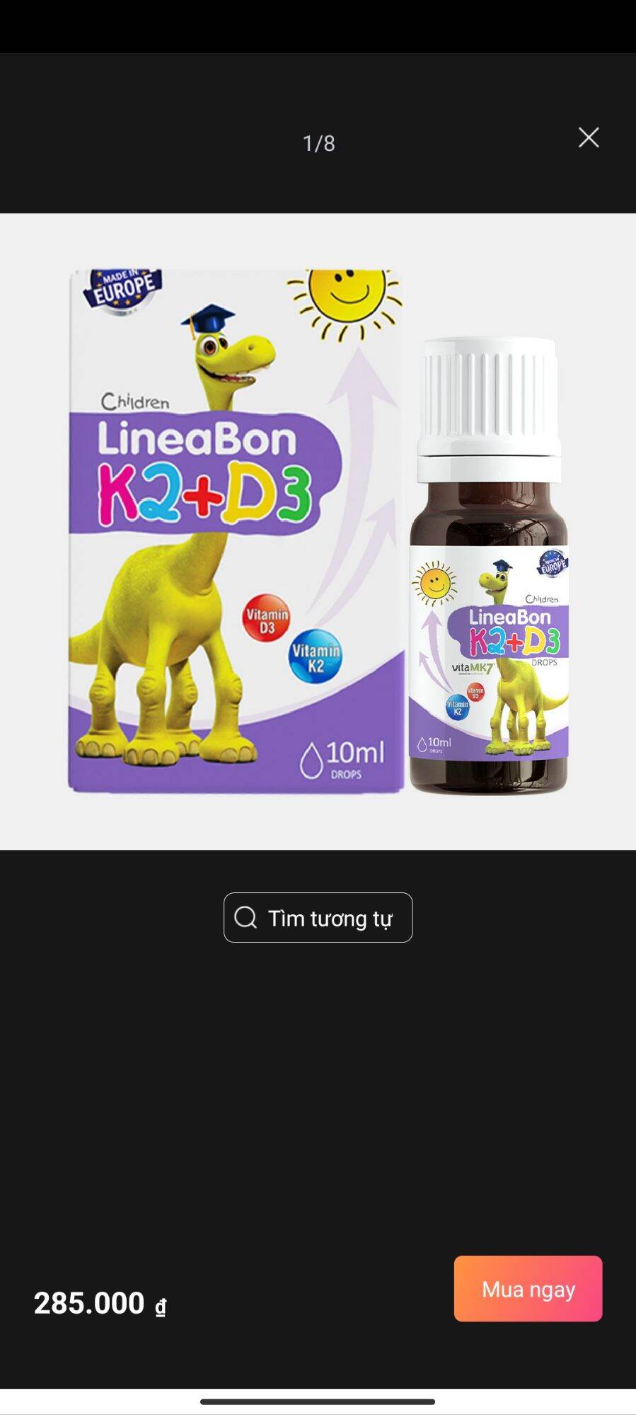 LiNEABON D3K2 Hỗ trợ chống còi xương giúp tăng chiều cao