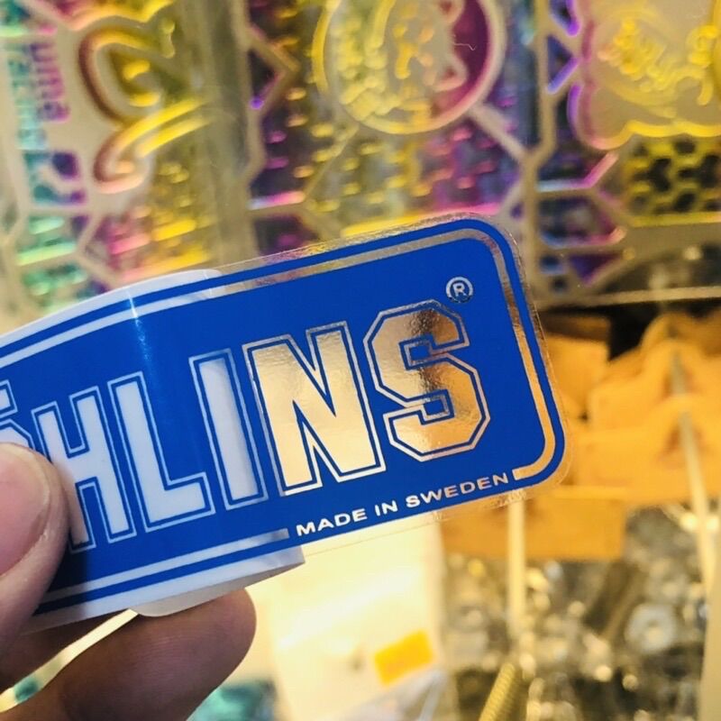 Tem Ohlins Xanh Kéo Lụa, Tem Trong Dán Phuộc Ohlins