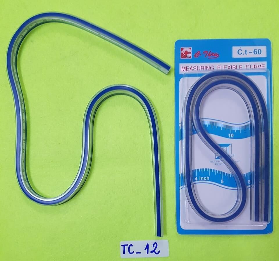Thước cong TC12 là loại thước dẻo, uốn cong thước theo đường vẽ theo ý muốn