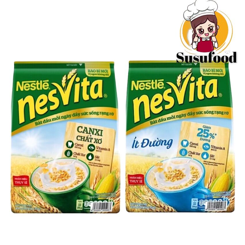 FREESHIP+QUÀ Ngũ cốc dinh dưỡng nguyên cám Nestle Névita 400gr 16 gói 25g