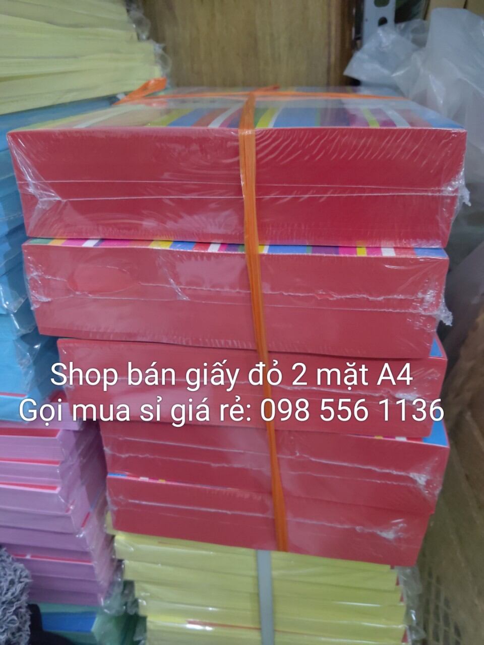 Giấy màu đỏ A4, tập 500 tờ