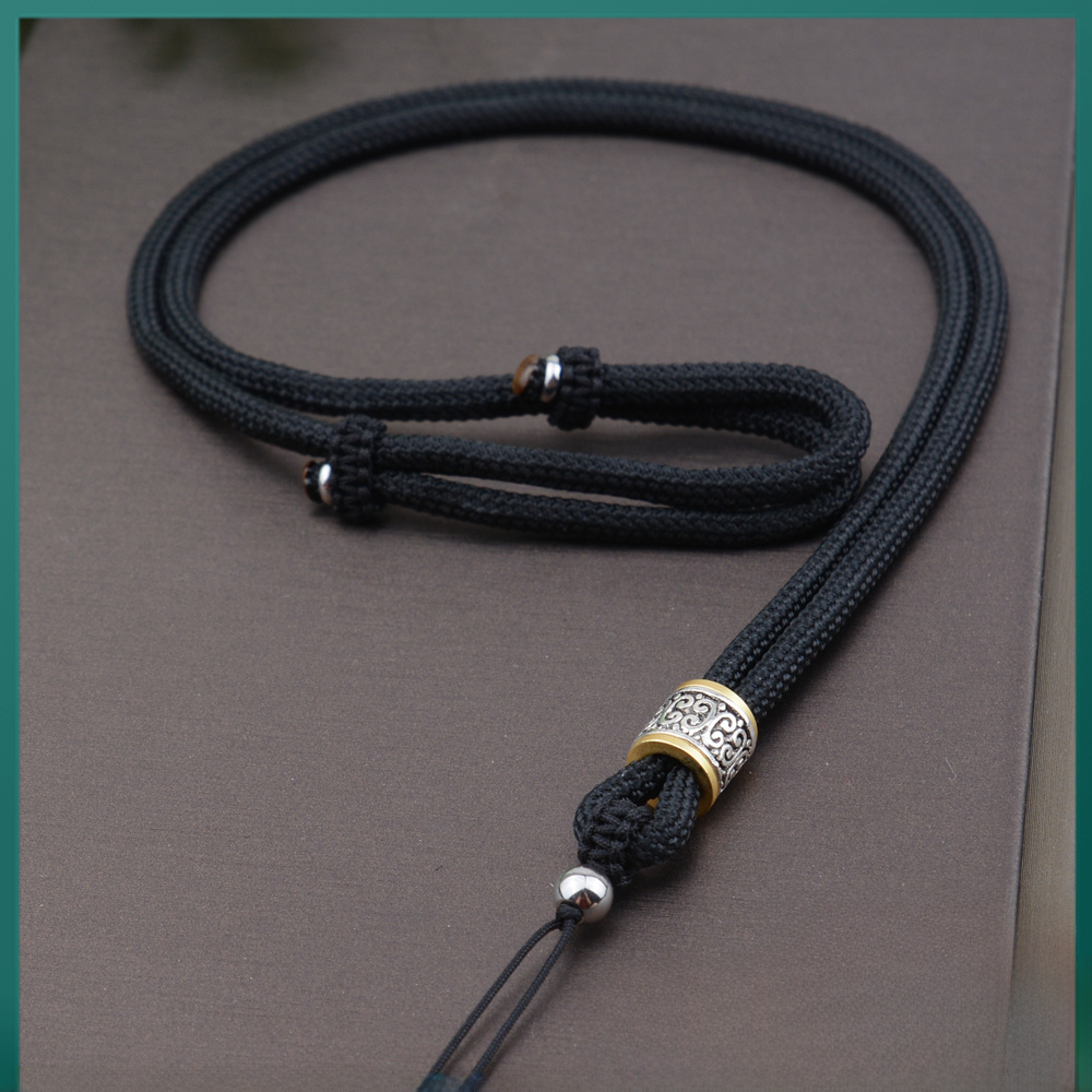 Dây Chuyền Hạt Cườm Rỗng Bằng Bạc Tây Tạng Thủ Công Dây Chuyền Vòng Cổ Nam Ngọc Bích Dây Chuyền Hình Con Quái Vật Puxian