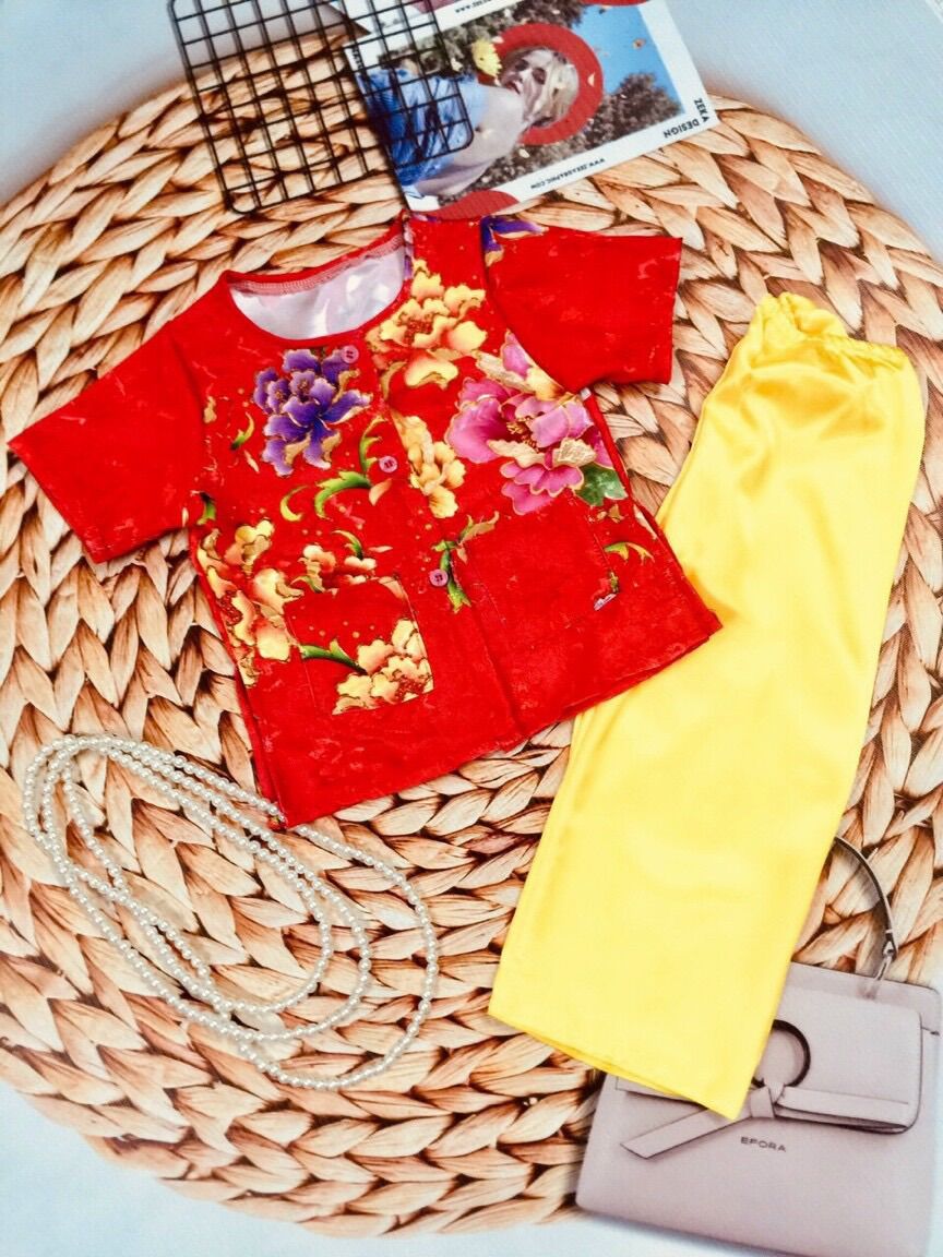 Ba Ba Lụa Hoạ Tiết Hoa Xinh Cho Bé Gái