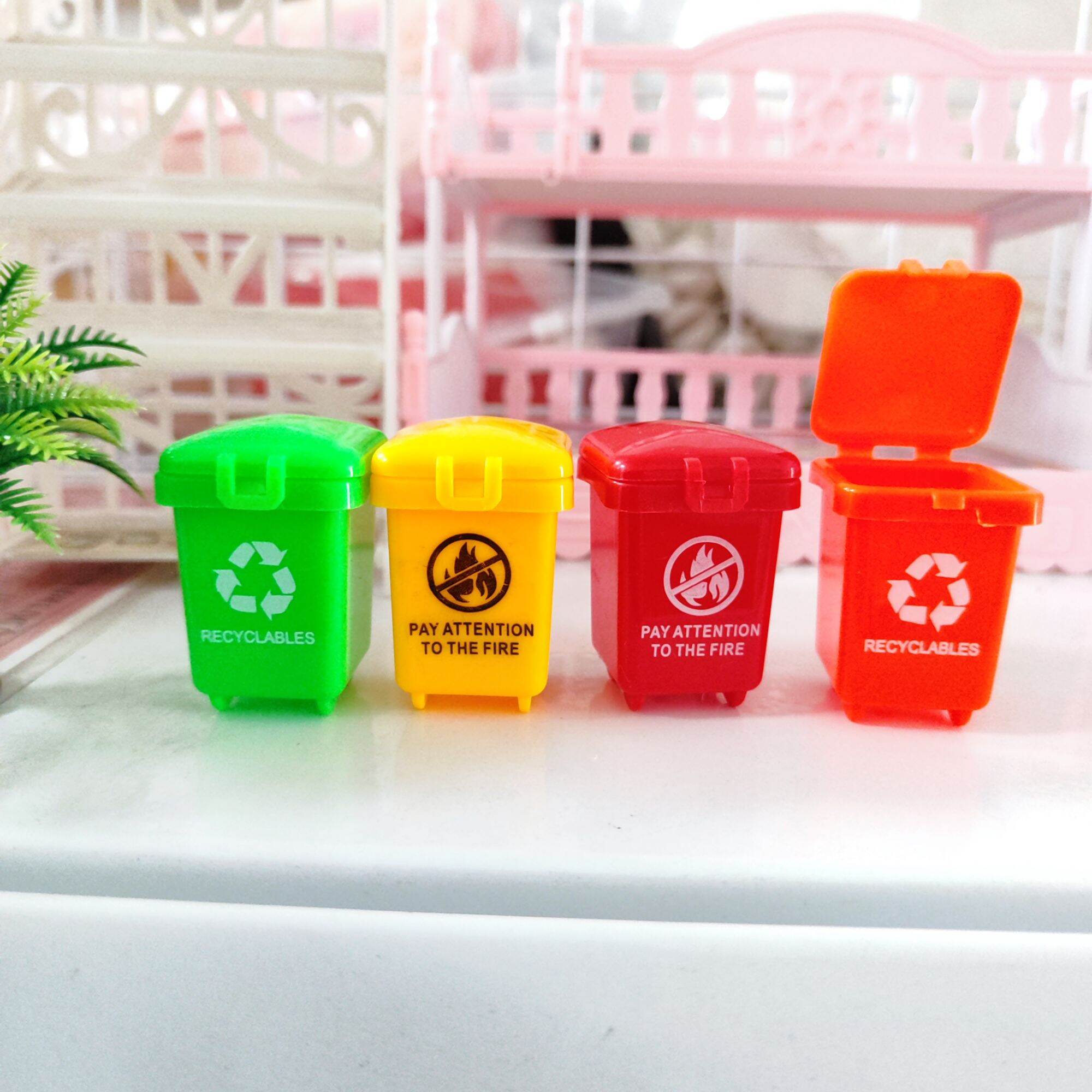 Thùng rác mini ngẫu nhiên đồ chơi mô hình trang trí nhà búp bê