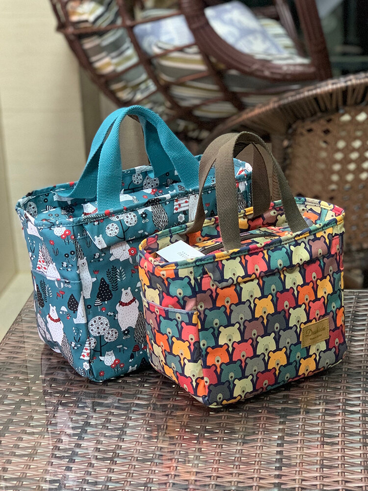 Túi đựng hộp cơm trưa bằng nhôm dày chống thấm nước Urban Abu dành cho nhân viên văn phòng Túi Bento cách nhiệt dung tích lớn phong cách Hàn Quốc