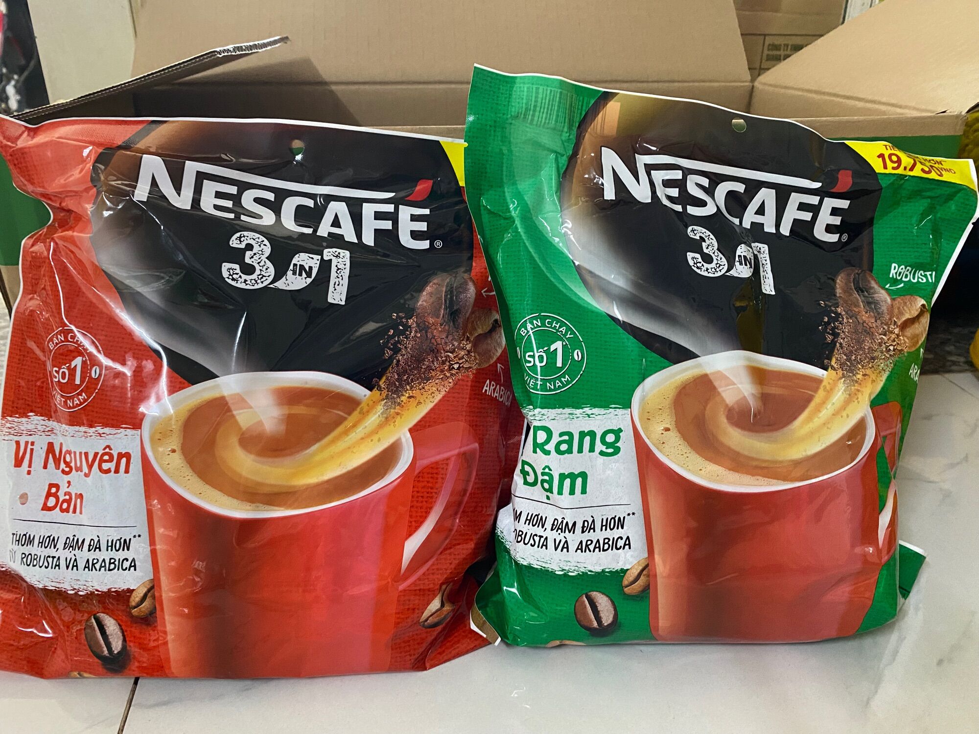 Cà phê sữa hòa tan 3 in 1 NESCAFÉ gói lớn