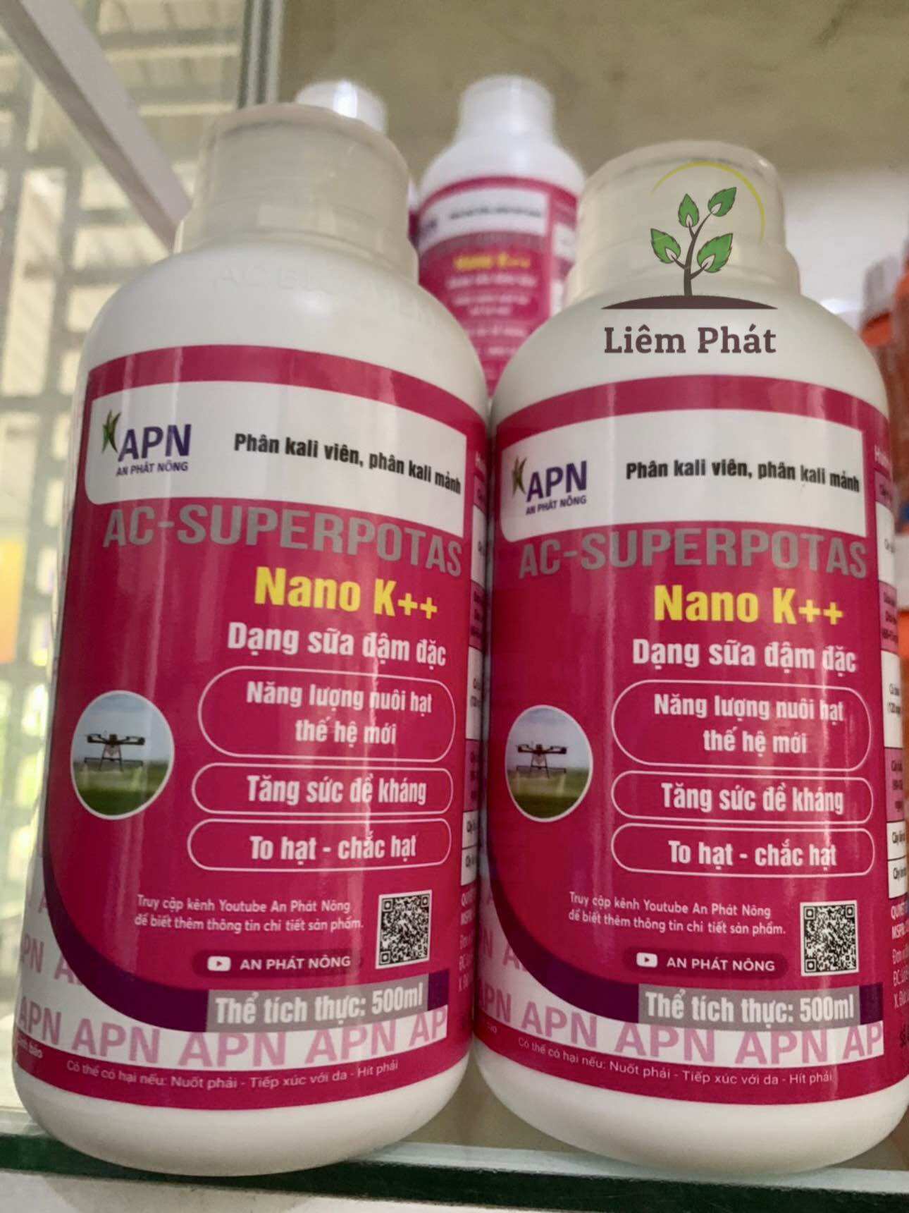 Nano K++ chai 500ml của An phát nông mẫu dành cho lúa