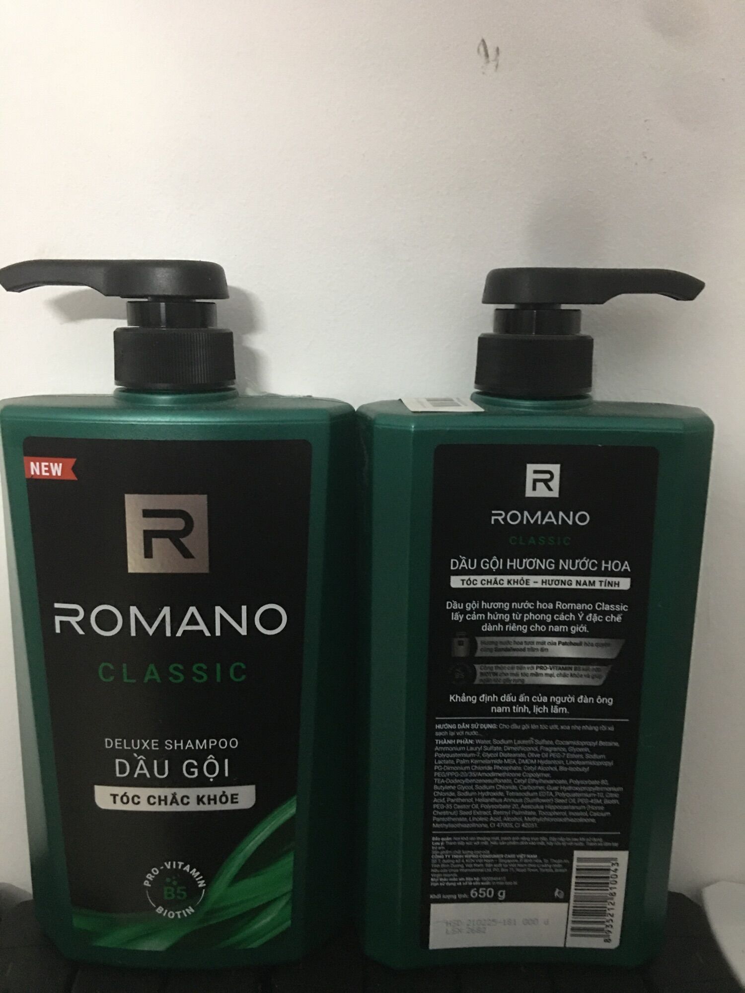 Dầu gội hương nước hoa Romano Classic & Attitude 650gram