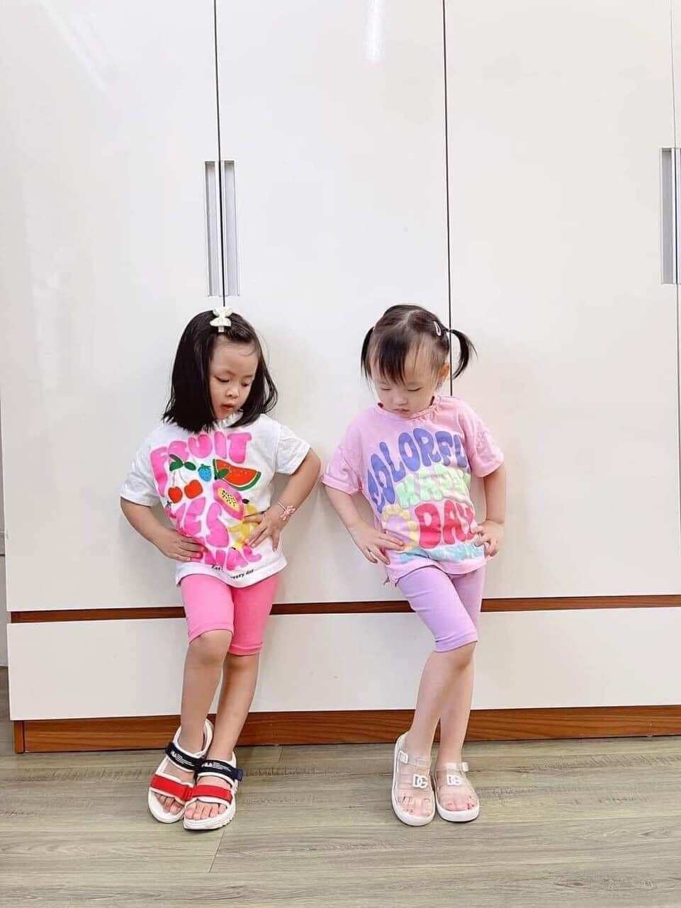 Sét 2 bộ bé gái chất cotton