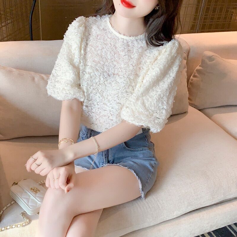 Áo voan hoa nổi