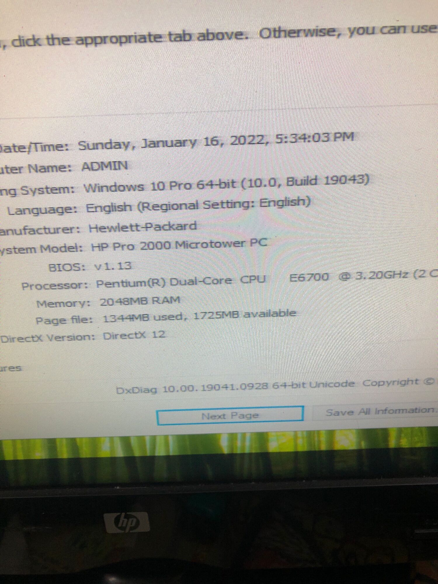 Máy tính đồng bộ HP Pro2000MT