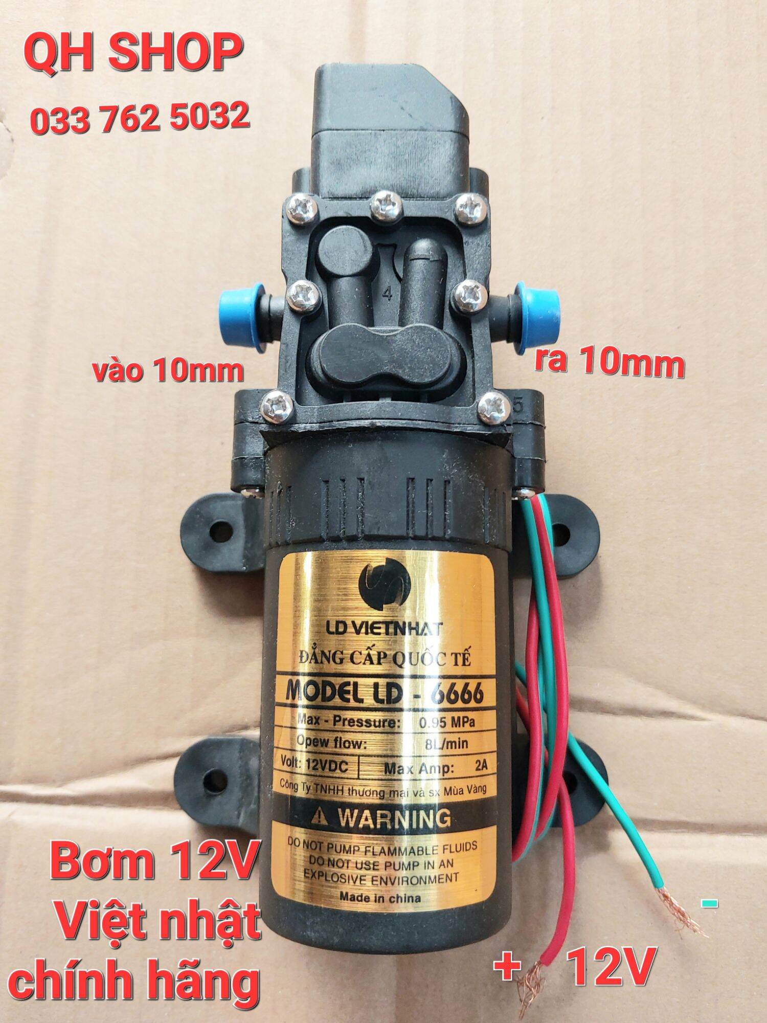 Máy bơm 12V Việt nhật, Bơm Phun Sương - Phun Xịt th.uốc