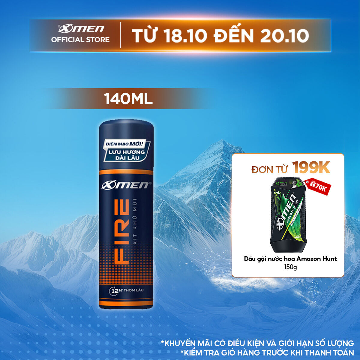 Xịt khử mùi X-men Fire 140ml