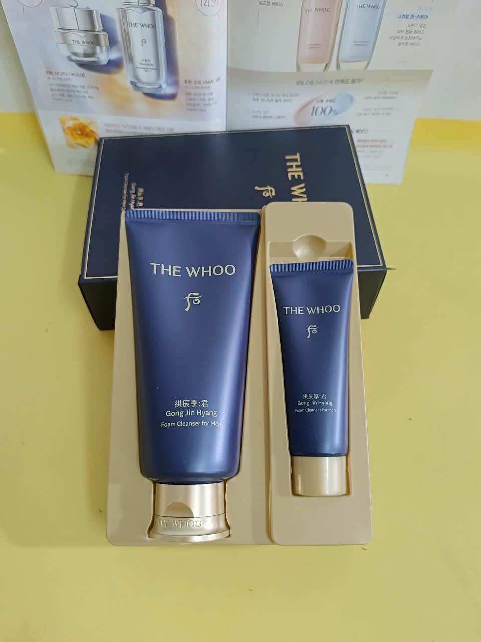 SET THE WHOO GONGJINHYANG FOAM CLEANSER FOR MEN – SỮA RỬA MẶT CAO CẤP CHO NAM (180ml + 40ml)