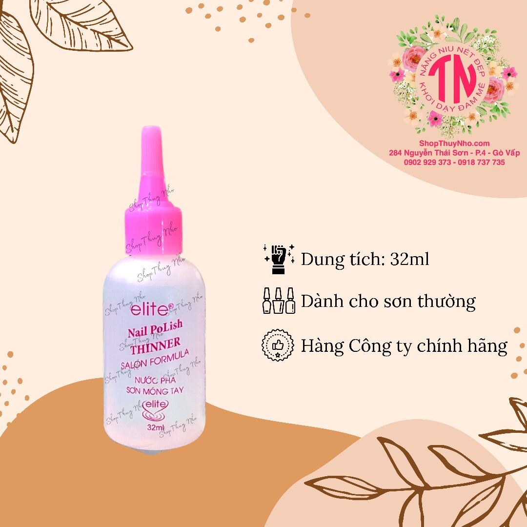 [Hcm]Nước Pha Sơn Móng Tay Cao Cấp Elite Dụng Cụ Chuyên Dụng Làm Móng Tay Nghệ Thuật Nail - 32Ml