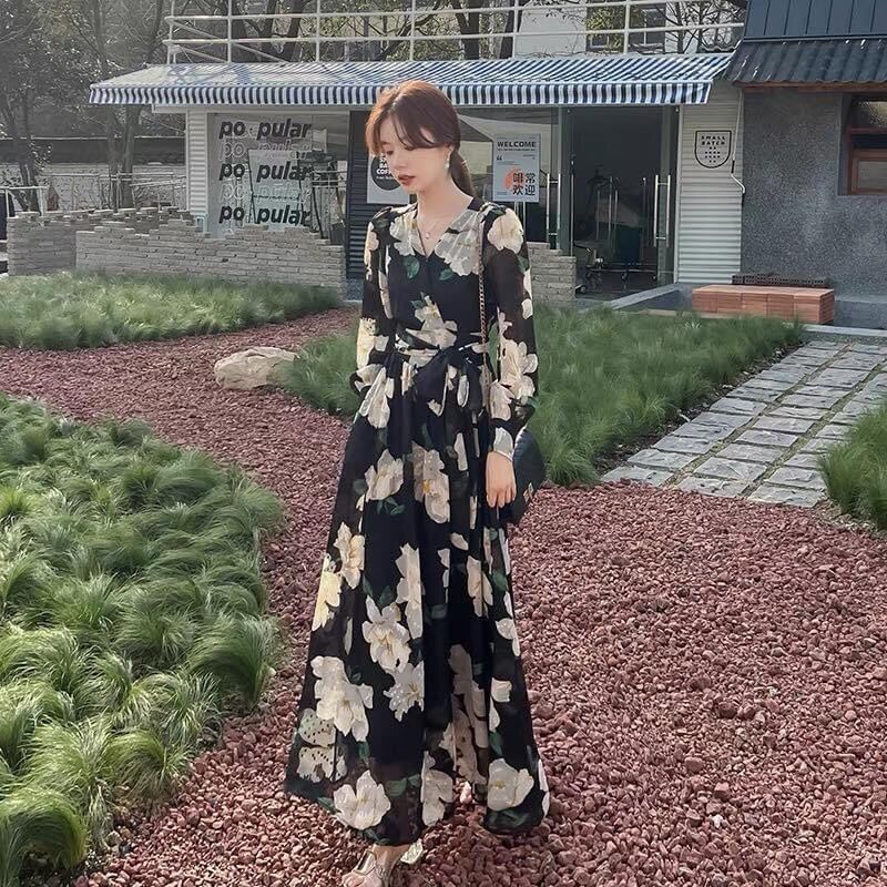 đầm maxi xuất dư dáng dài chấm gót