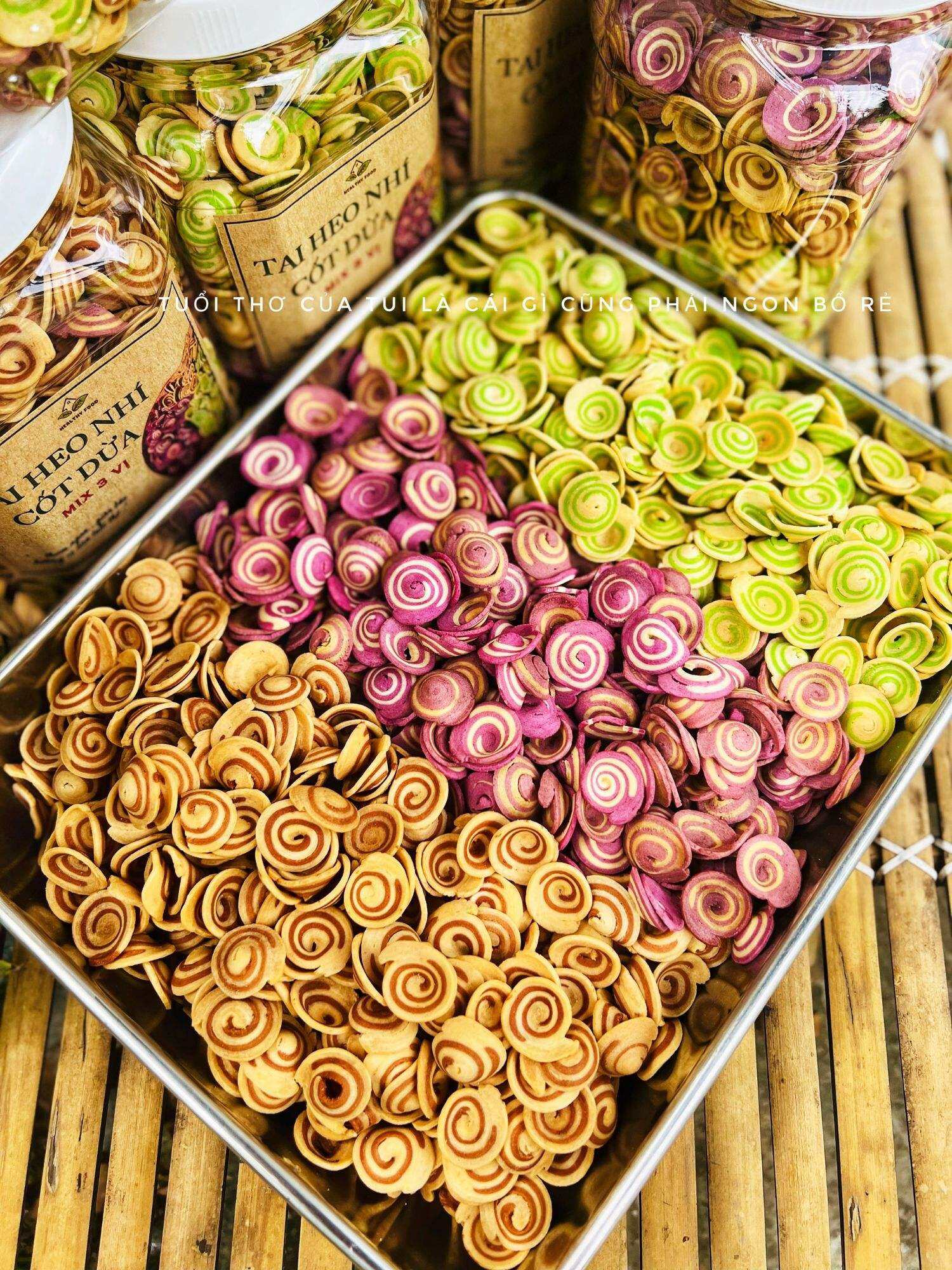 Tai heo nhí nước cốt dừa mix 3 vị 500g