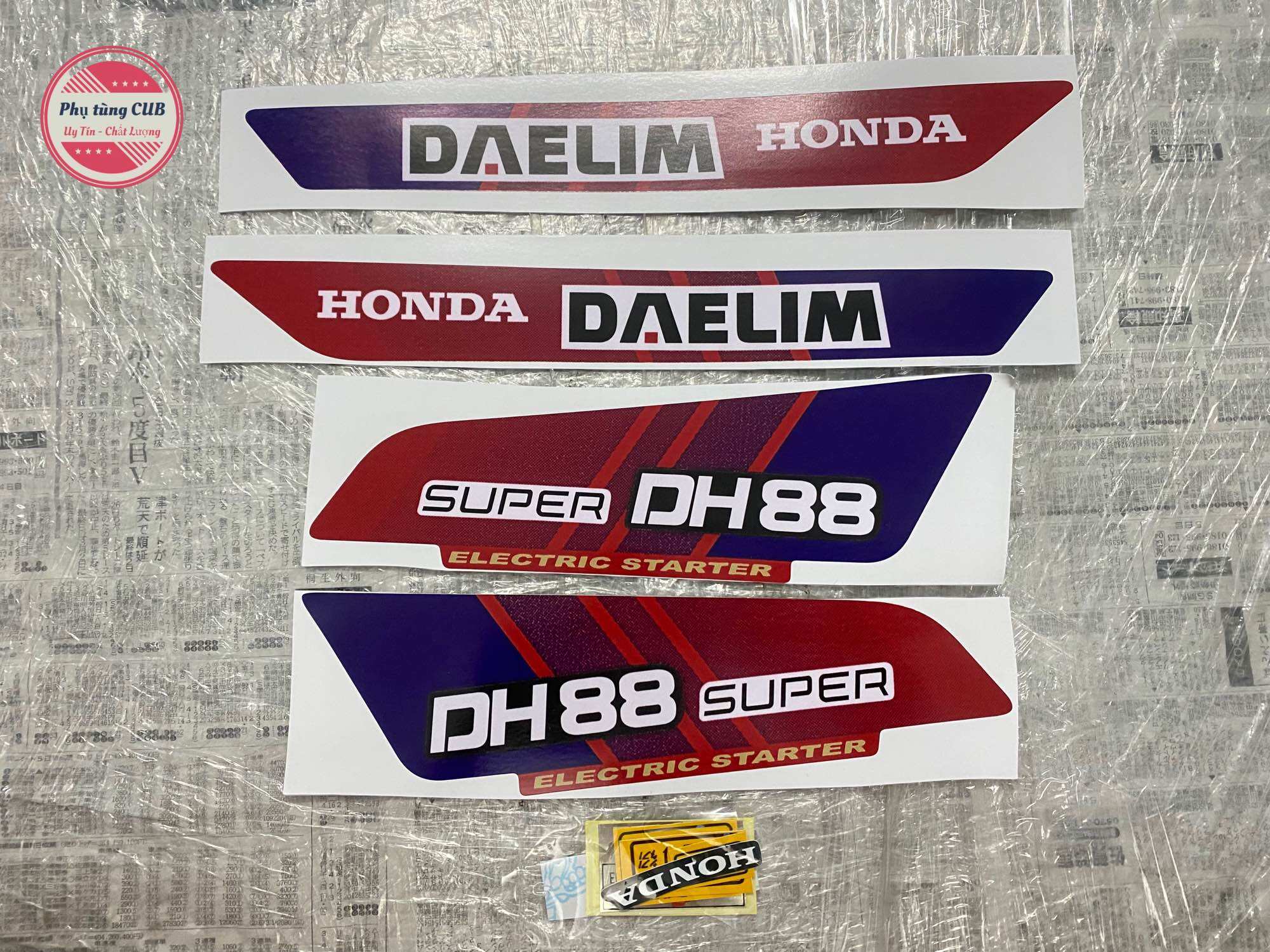 Tem xe cub DH88 kèm tem thông số