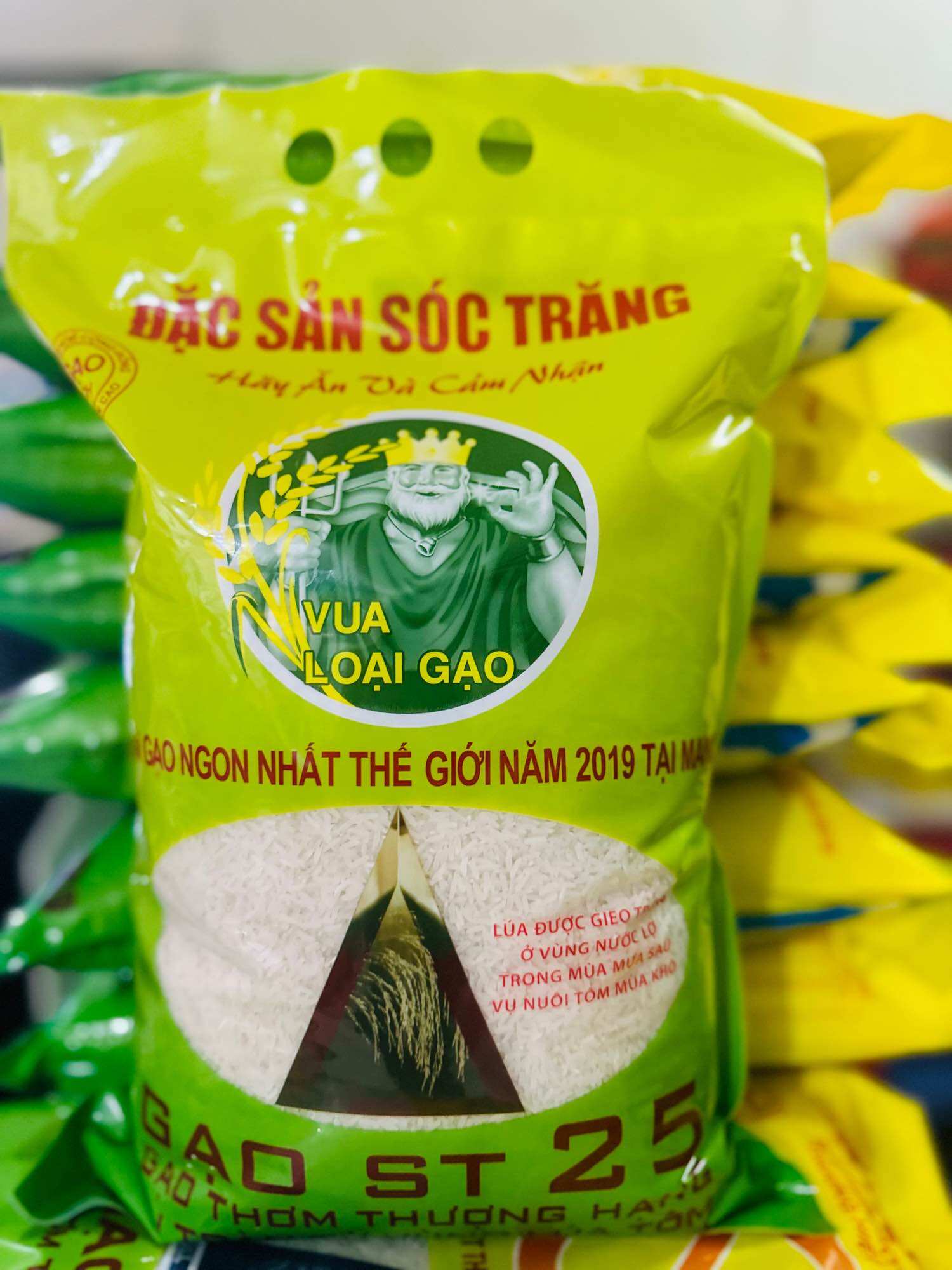 Gạo ST25 Vuông Tôm  ,Túi 5 ký ( Dẻo Nhiều, Thơm Cơm, Gạo Hạt Dài)