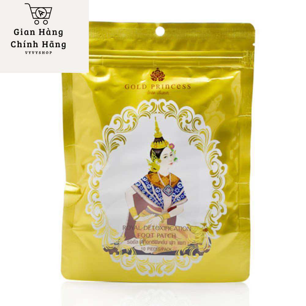 Bịch 10 Miếng Dán Thải Độc Chân Gold Princess Royal Thái Lan