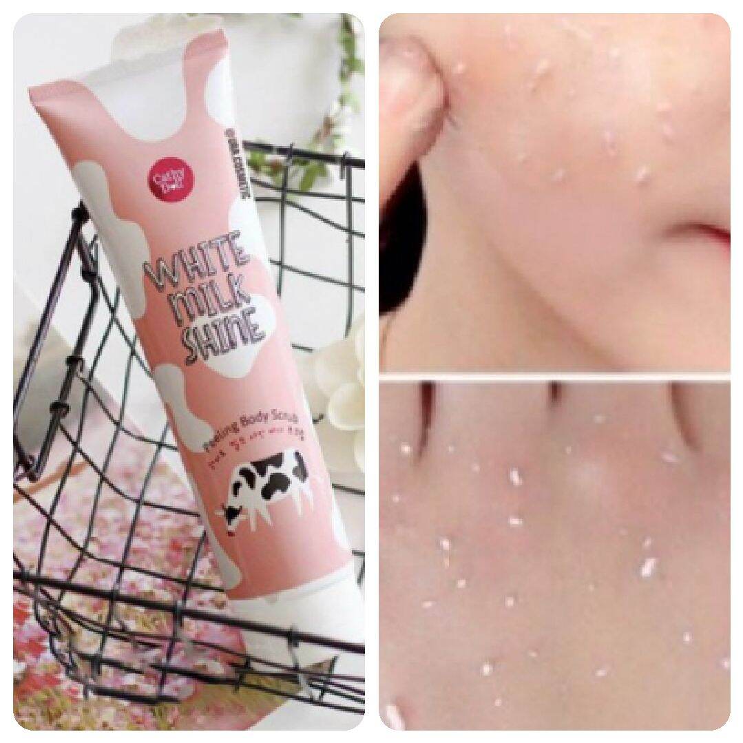 Tẩy da chết mặt và body tinh chất sữa bò và dâu tây thái lan 320ml