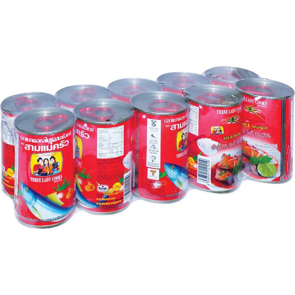 LỐC 10 HỘP CÁ MÒI THÁI LAN 3 CÔ GÁI 155g