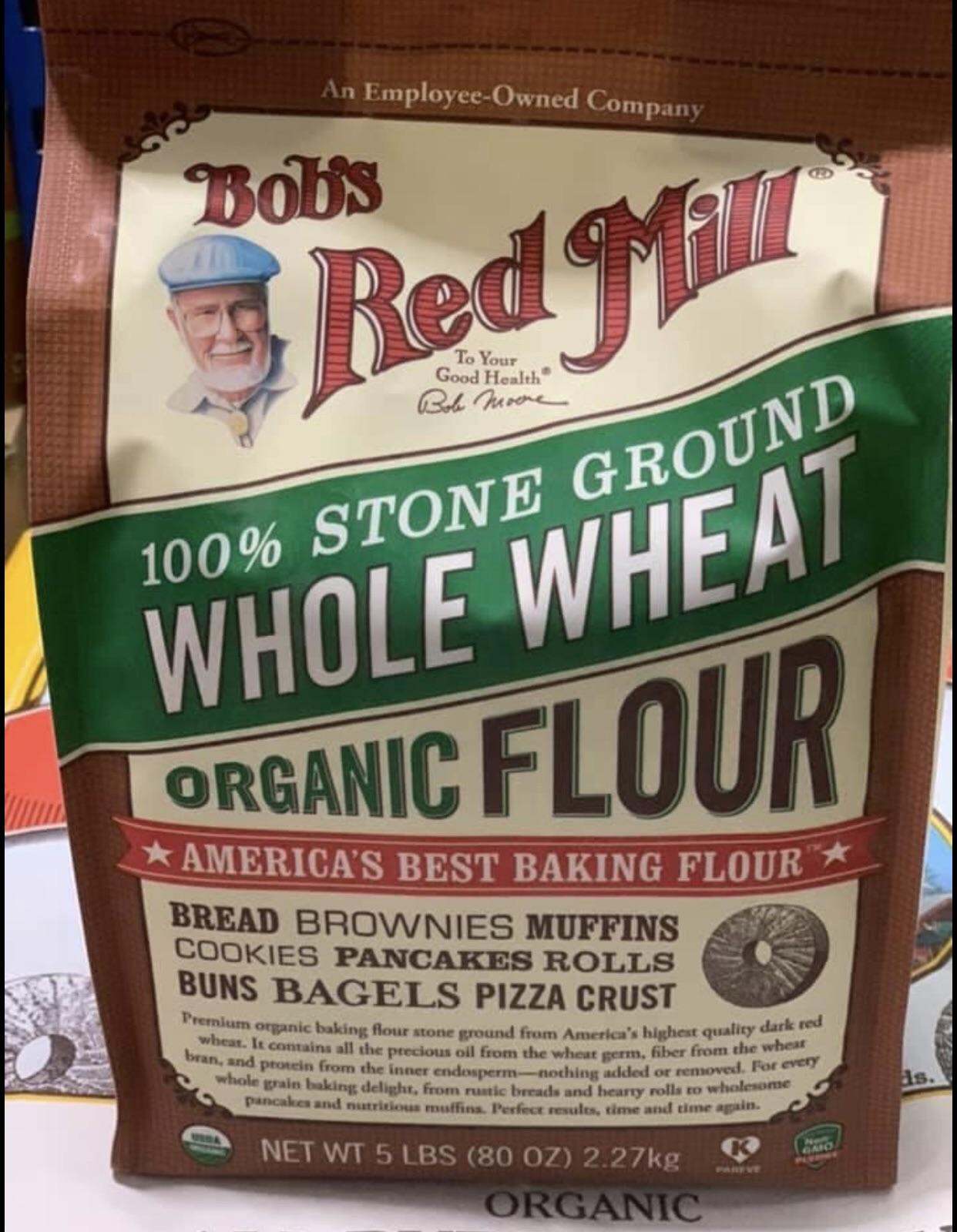 Bột mì nguyên cám hữu cơ 2,27kg Bob’s red mill