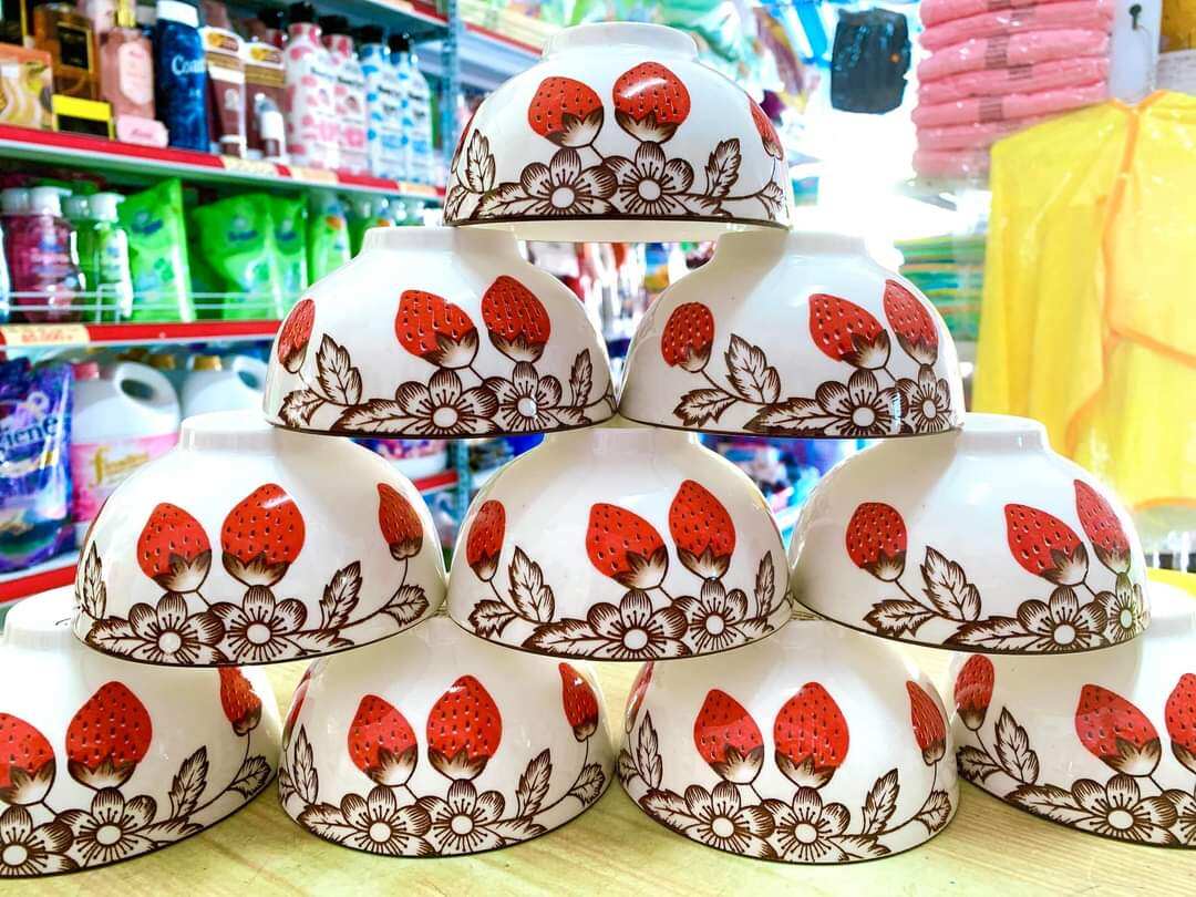 Bộ chén sứ tráng men cao cấp trái 🍓🍓. 10 cái