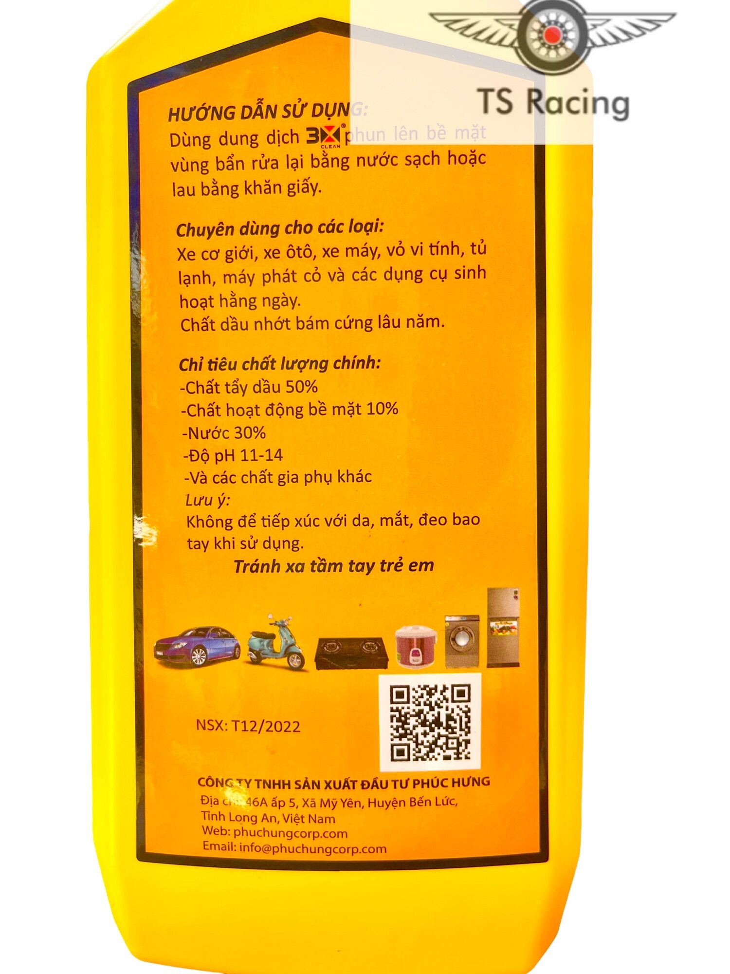 Dung dịch tẩy rửa đa năng 3x clean 1L