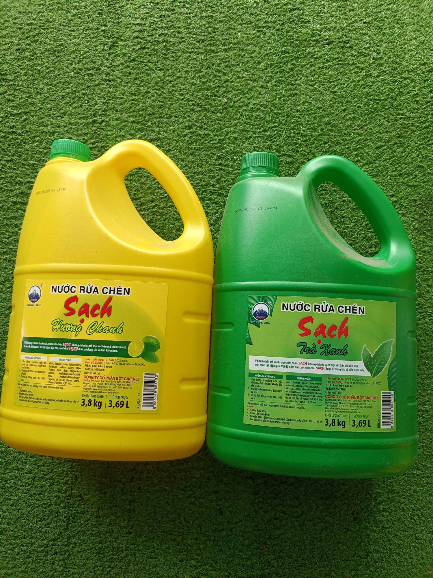 nước rửa chén sạch chanh, sạch trà can 3.8kg