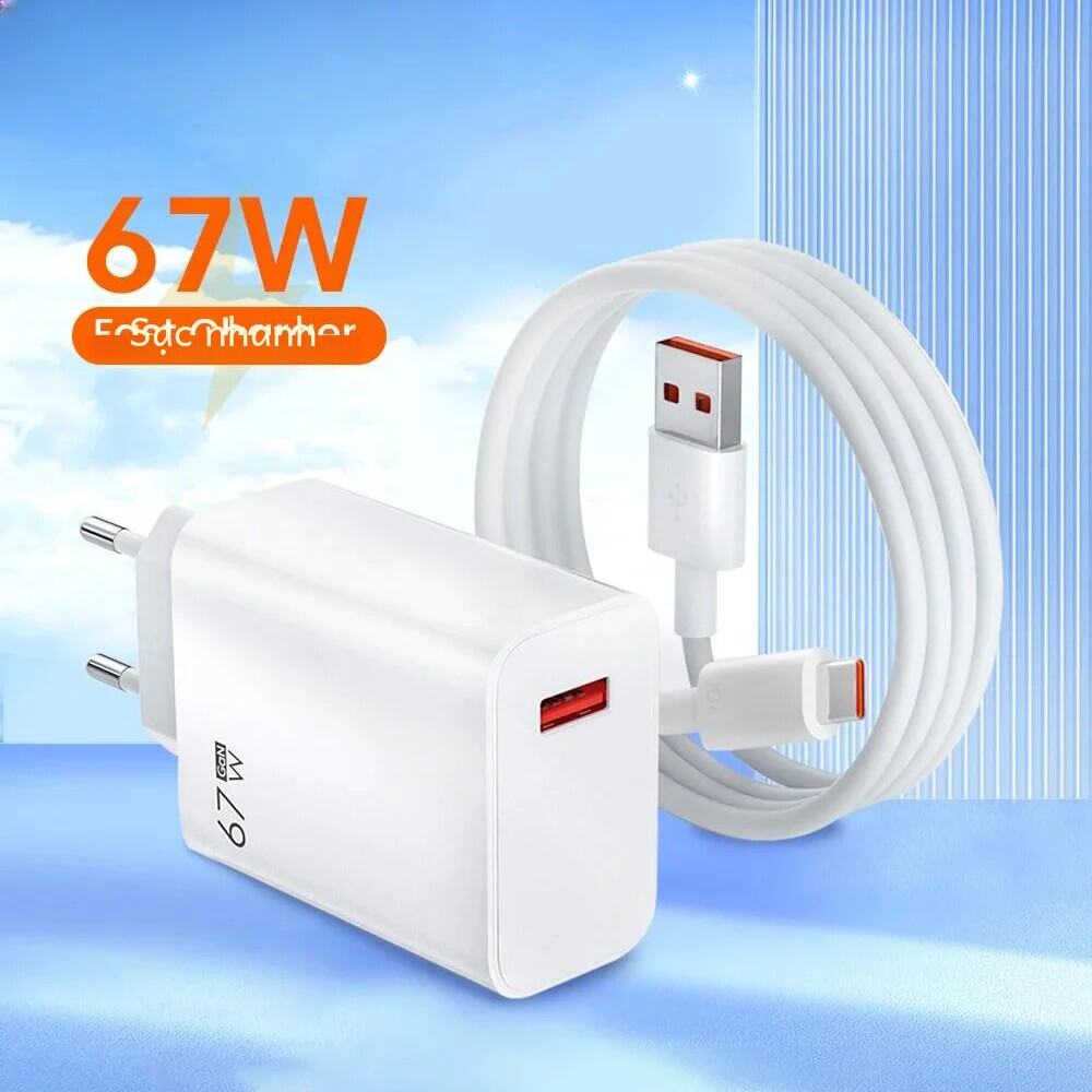 67W Gan Bộ Chuyển Đổi Sạc Nhanh USB Sạc Điện Thoại Cáp Sạc Di Động Nhanh Cho iPhone Samsung Xiaomi H