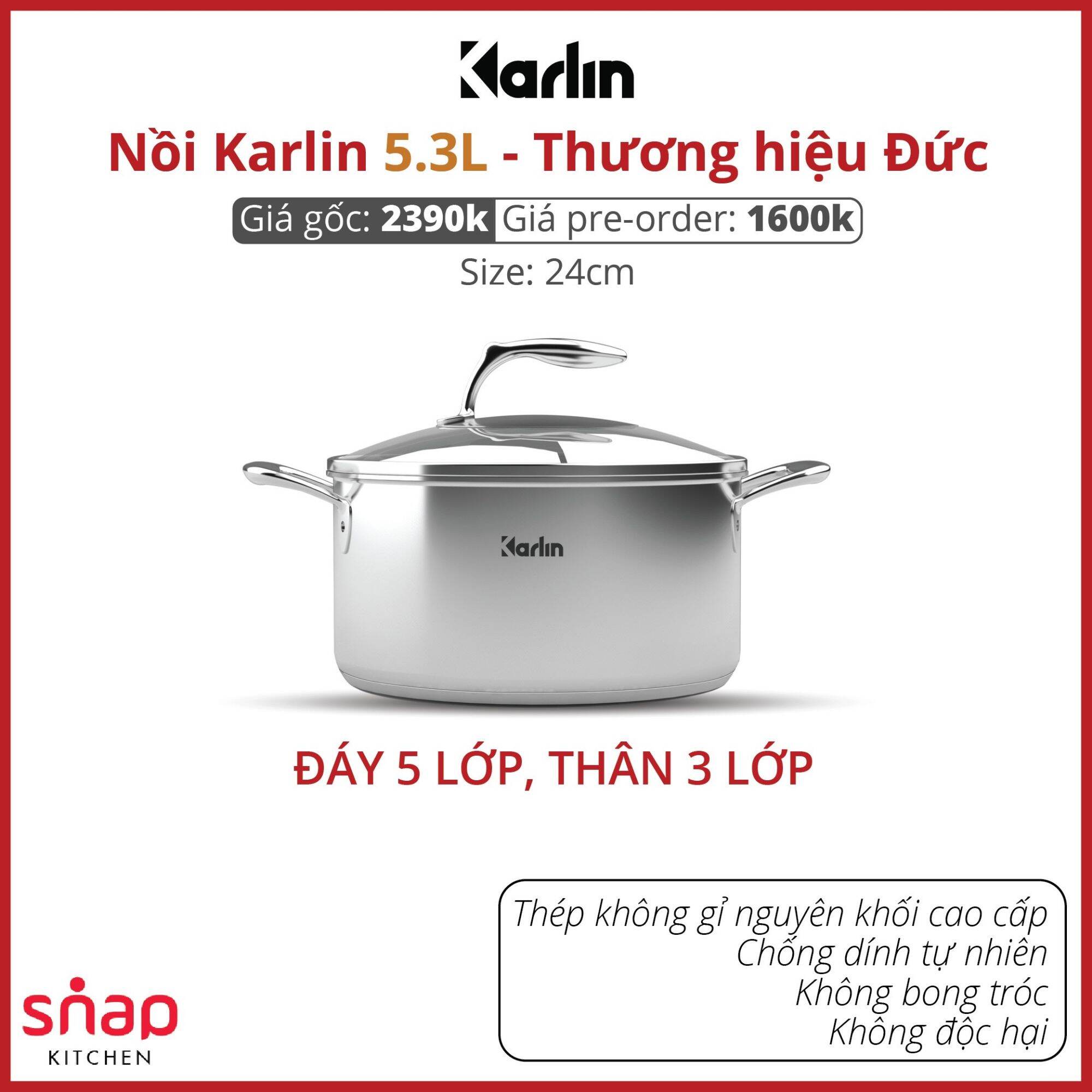 Nồi Chảo Inox KARLIN thương Hiệu Đức
