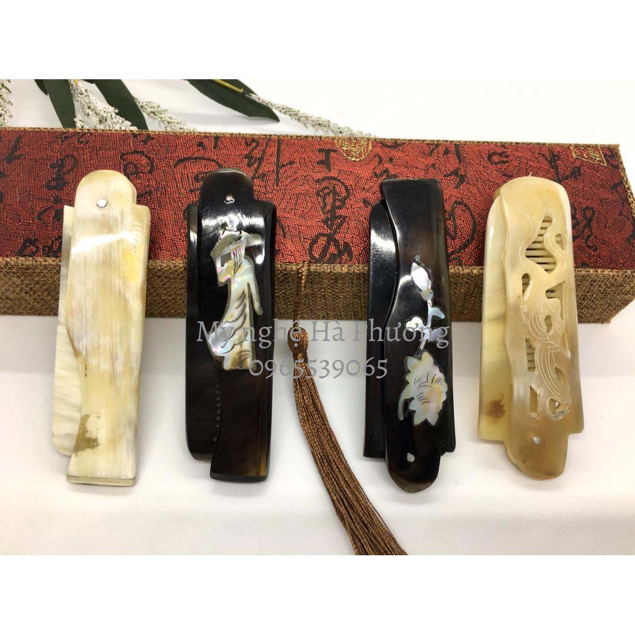 Lược sừng bỏ ví nam chải râu size XS-9cm - mẫu đen