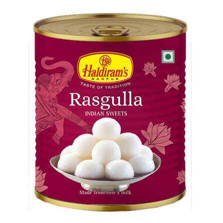 Haldiram's Rasgulla 1 kg ( một trong những loại mứt quốc gia đặc trưng nhất ở Ấn Độ. 1 kg)