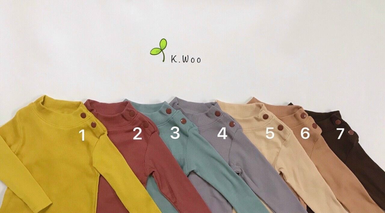 Bộ thun tăm cổ 3 phân Kwoo xuất hàn cho bé