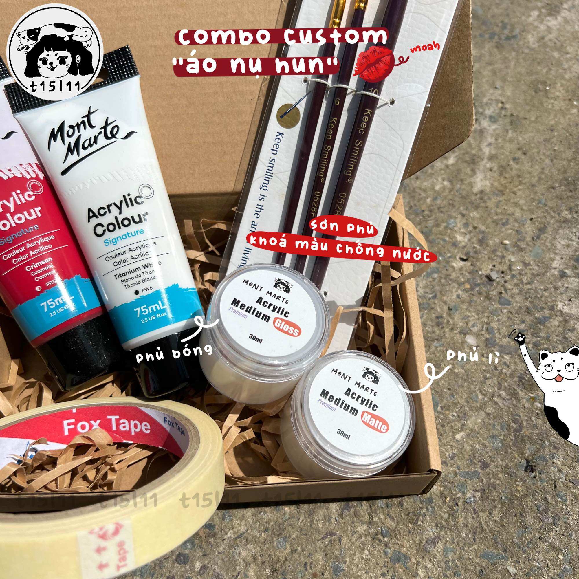 [t15l11] Combo Custom vẽ Nụ Hôn 6 món