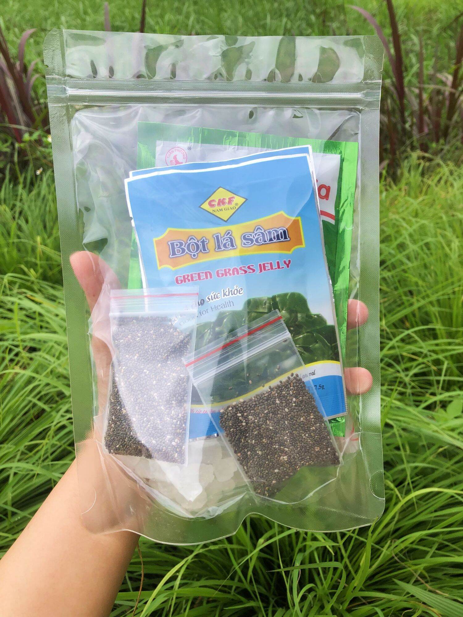 Sét Sương Sâm Hạt Chia Nước Cốt Dừa ( nấu 15 chén)